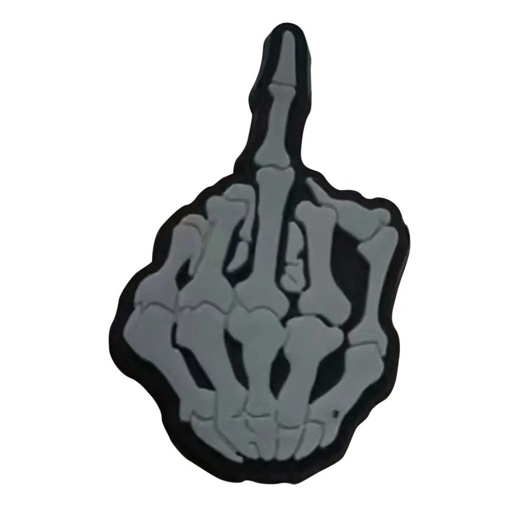 Gray Middle Finger Croc Charm
